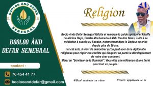 Boolo Ande Defar Senegaal félicite et remercie le guide spirituel et khalife de Médina Baye